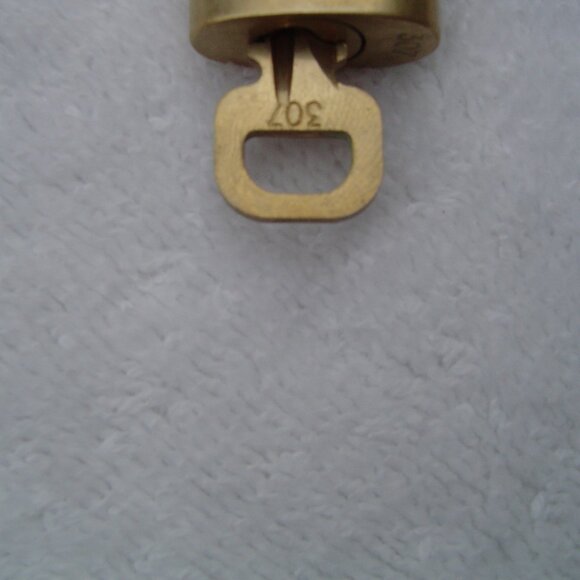 AUTHENTIC LOUIS VUITTON GOLD PADLOCK WITH KEY #307 - Picture 4 of 13